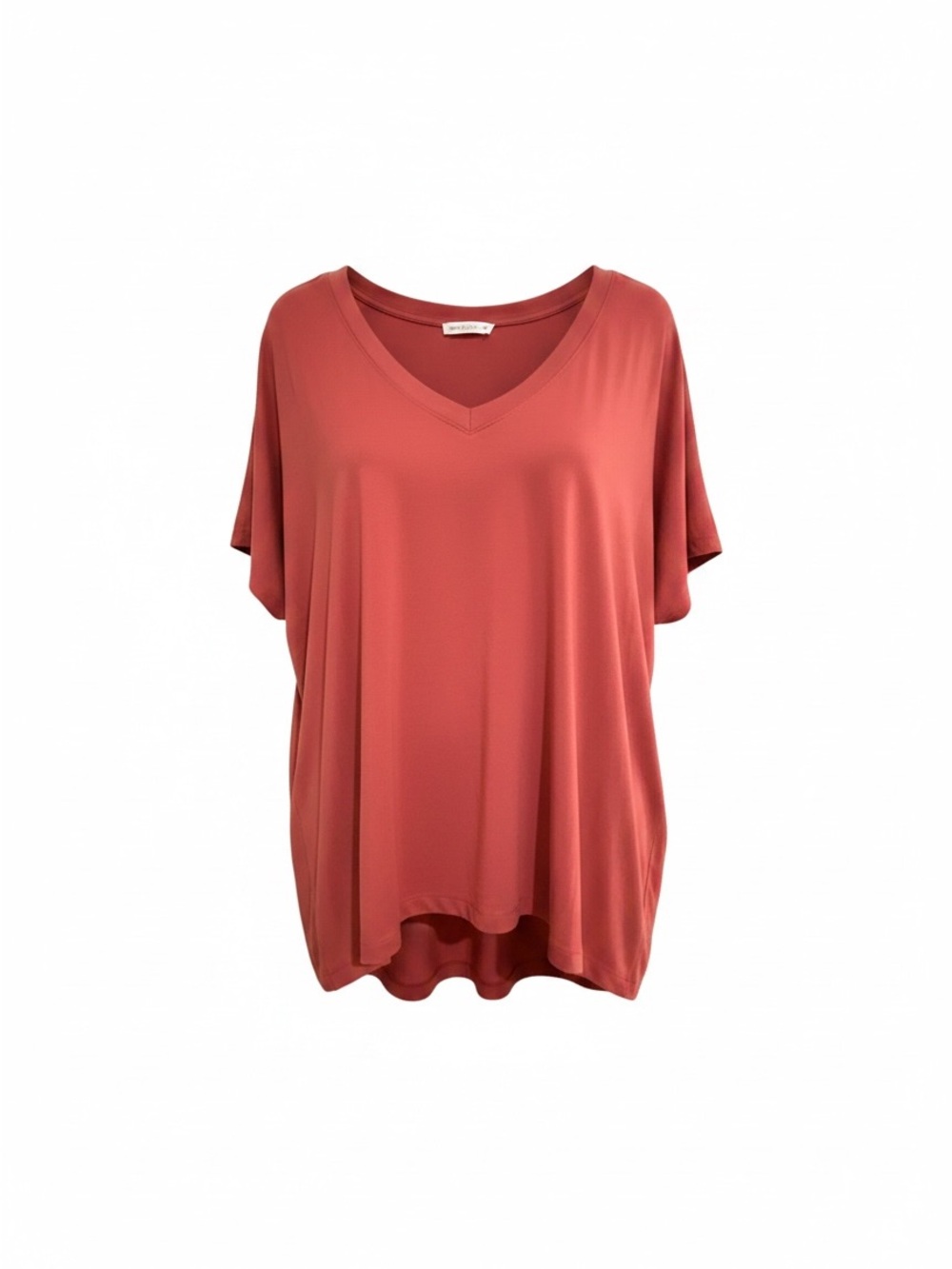 Athleta V-Neck Bliss Overlap Yoga Tunic- Coral